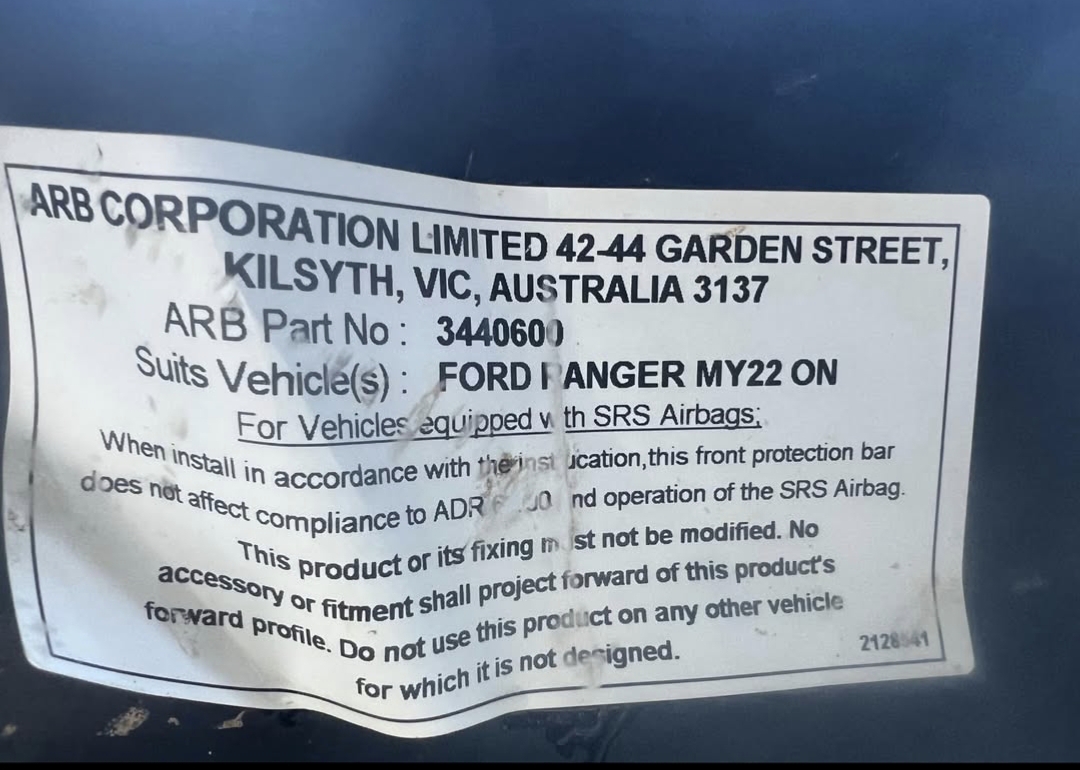 USED FORD RANGER ARB BULL BAR - RA RANGER ARB SUMMIT MARK 2 BULLBAR - Image 5